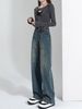 2025 New Hot-Selling Spring And Autumn Straight-Leg Slimming Narrow Wide-Leg Jeans For Women Petite High-Waisted Loose_ecoleips.com