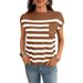 Oversized Striped Knit Sweater – Cozy Chunky Yarn Crewneck Top | Casual Loose Fit Pullover For Women_ecoleips.com