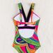 Women's Clothing Printed Ribbon Swimsuit Conservative Deep V Hot Spring Triangle Swimsuit For Women_ecoleips.com