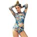 Aria Basics European And American Cross-border Sexy Printed Long-sleeve Sun-protective Women's Swimsuit Beach Surfing Suit_ecoleips.com