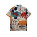 Men's Beach Casual Printed Shirt Short Sleeved Loose Versatile Hong Kong Style Cross Border European Code New Fashion for Couples_ecoleips.com