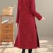Chinese-style Diagonal-collar Cotton-linen Jacquard Cheongsam Dress For Women, Winter Fleece-lined Thickened Tea Dress,_ecoleips.com