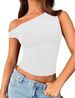 European And American Women's Fashion 2024 Summer New Versatile Solid Color Patchwork Decorative Short Vest Set For_ecoleips.com