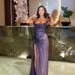Women's Clothing Sexy Strapless Slim High Slit Shiny Luxury Dress_ecoleips.com