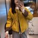 girl Girl 2025 Winter New Loose Slimming Block Jacket Women Single Breasted Casual Contrast Color Short Cotton Coat_ecoleips.com