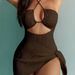 Women's Two-Piece Wave Stripe Bikini Set Solid Color Swimsuit for Beach And Pool Stretch Fabric Sexy Design_ecoleips.com
