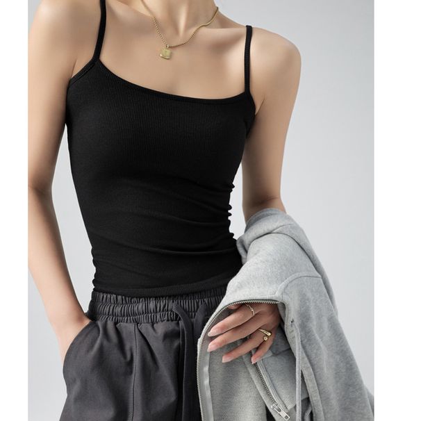 Women's New Base Vest With A Small Camisole And A Double Breasted Thread That Can Be Worn Outside In Spring, Autumn, And Summer_ecoleips.com