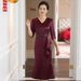 Zhili High-end Mother-in-Law Wedding 2026 New Model Improved Cheongsam Tummy-Covering Slimming Fishtail Dress_ecoleips.com