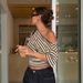 2025 Autumn New Arrival American Retro Striped Off Shoulder Slimming T Shirt Top_ecoleips.com