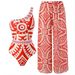 One Piece Set Bikini Conservative Belly Covering Beach Chiffon Wrapped Skirt Hot Spring Swimsuit_ecoleips.com