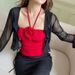 Aria Basics Aria Basics 2023 European American Foreign Trade Bestseller: And Summer Women's Solid Color Halter Neck Floral_ecoleips.com