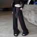 American Black Sports For Women's Spring And Autumn 2025 New High Waisted Loose Casual Sweatpants With A Hanging Feel_ecoleips.com