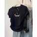 Grey Puppy Themed Short Sleeve T-Shirt for Women Slim Fit Summer Design Casual Short Style Top_ecoleips.com