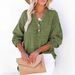 Women's Pleated Button Long Sleeve Top Solid Color Loose Fit Cotton Pullover Shirt Fashion Spring Autumn_ecoleips.com