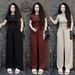 Women's Clothing Summer Fashion Women's Slim Fit Heart Print Two Piece Set Short Sleeved Top And Wide Leg Pants Casual Outfit_ecoleips.com