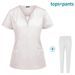 Women's Beauty Salon Work Clothes Operating Room Scrub Suit Hand Washing Clothes Short-sleeved Doctor Elastic Scrub Suit_ecoleips.com