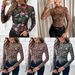 European And American Cross-border 2026 Women's Sexy Leopard Print Mesh Ruffle Bodysuit T-shirt Top For Women_ecoleips.com