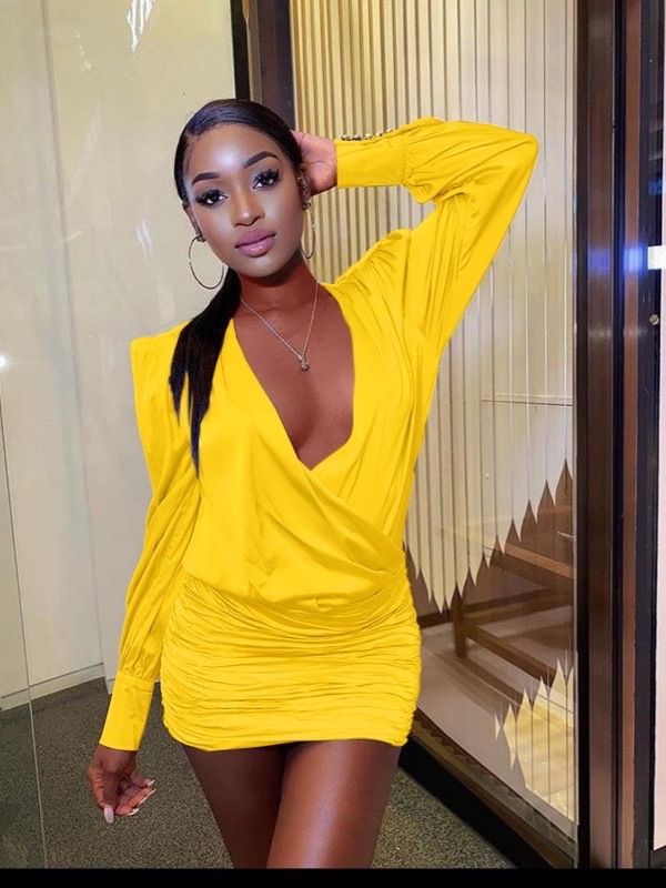 Women's Clothing Women's Long Sleeved Bodycon Dress Street Style Sexy Backless Solid Color For Formal & Casual For Women_ecoleips.com