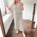 Women's Striped Two Piece Set Summer Casual Comfortable Wide Leg Pants Short Sleeve Crew Neck T-Shirt_ecoleips.com
