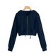 Aria Basics Cardigan Sweatshirt For Women 2024 Autumn Winter European And American Fashion Loose Casual Short Hooded Top_ecoleips.com