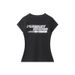 HeyHenry Women's Slim Fit T-Shirt round Neck Short Sleeve Versatile Casual Top Sexy Girl Niche Letter Print_ecoleips.com
