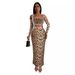 Women's Clothing Spring Summer Autumn Printed Comfortable Sexy Slim Leopard Print Two-Piece Set Sleeve Long Dress_ecoleips.com