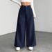Women's High-Waisted Corduroy Pants Casual Loose Slimming Wide Leg Trousers_ecoleips.com