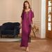 Women's Clothing Rose Red Strapless Hand Sewn Party Festival Dress_ecoleips.com