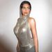 Metallic Halter Neck Crop Top – Sleeveless Hooded Vest (Streetwear, Clubwear, XS-L, Sexy Backless Design)_ecoleips.com
