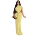 K Women's Dress Solid Color Sexy Side Split Sleeveless Fashion Dress_ecoleips.com