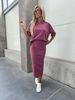 Women's Clothing Retro Versatile Stretch Knit Sweater Short Sleeved Suit Two Piece Suit For Women_ecoleips.com