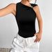 Women's Clothing Summer New Arrival Sleeveless Vest Top Elegant Simple Metal Ring Design Solid Color Slimming Effect_ecoleips.com
