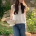 Summer Women's Sleeveless Cotton Linen T-Shirt Top Casual Japanese Korean Style Ramie Cotton Vest Back Slit Design_ecoleips.com