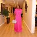 Women's Clothing Women's Elegant One-Shoulder Pleated Long Dress Solid Color Slanted Neck Fitted Waist Style Fashion_ecoleips.com