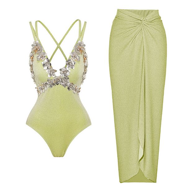 Sexy Slim Fit One Piece Swimsuit For Women Fashionable 3D Floral Design Swimwear Set_ecoleips.com