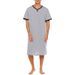 Aria Basics Aria Basics Extra-long Modal Nightgown, Loose-fitting Short-sleeved Skin-friendly Pajamas, Men's T-shirt, European American Home_ecoleips.com