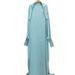 Elegant Plus Size Casual Maxi Dress For Women - Soft Flowy Solid Color Tunic Dress With Pockets_ecoleips.com