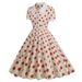 Retro-Chic Commuting Style, Open-Front Dress For Sister's Picnic Outing, Polka-Dot Dress For Girls_ecoleips.com