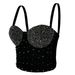 Women's Clothing Shiny Beads Handmade Herringbone Bra High End Outer Wear Small Camisole Herringbone Bra_ecoleips.com