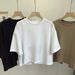 Halter Short T-shirt Women's Sweet And Spicy Style Korean Version Summer New Round Neck Loose Spice Short-sleeved Top_ecoleips.com