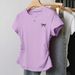 In Stock Cute Style Off-Shoulder Short Sleeve T-Shirt Printed Waist Slimming Versatile Korean Version Slim Fit Plus Size_ecoleips.com