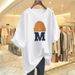 Women's White Oversized T-Shirt Short Sleeved Loose Fit Mid-Length Spring Summer Versatile Student Top Trendy on Instagram_ecoleips.com
