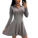 Aria Basics Aria Basics 2024 European And American Foreign Trade Autumn New Style Solid Color Waist-Cinching Long-Sleeve_ecoleips.com