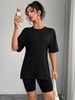 Women's Oversized Casual T-Shirt Soft Breathable Plain Tee for Everyday Comfort And Layering_ecoleips.com