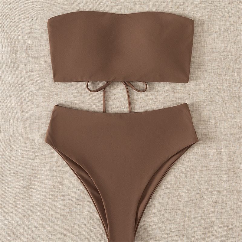 Verve New Summer Backless Tight Bikini Two-Piece Swimsuit Women Swimwear Nylon_ecoleips.com