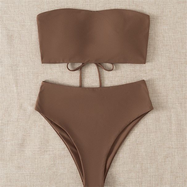 Verve New Summer Backless Tight Bikini Two-Piece Swimsuit Women Swimwear Nylon_ecoleips.com
