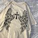Casual Womens T-Shirts Cross Body And Flying Wings Funny Prints Short Sleeve O-Neck Soft Fashion Female Clothes_ecoleips.com