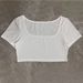 Women's Clothing Sports Casual Cropped Knitted High Elastic Long Sleeved T Shirt Tops_ecoleips.com