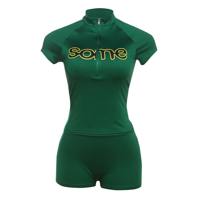 Summer Women's Slim Fit Top And Shorts Set European American Style Personalized Street Fashion Digital Print New 2025_ecoleips.com