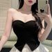 Summer Outfit For Women With Chest Pads, Strapless Top, High-Waisted Pleated Skirt, Sweet And Fresh Style,_ecoleips.com